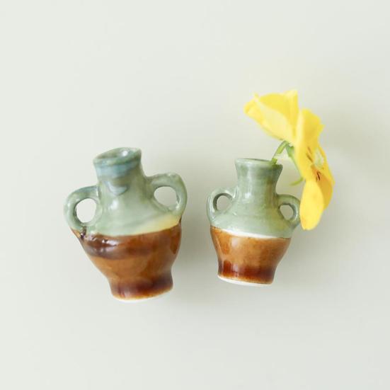 1/2Pcs Mini Ceramic Vase Refrigerator Magnet Home Office Kitchen Locker Fridge 3D Miniature Flower Vase Pot Magnetic Decoration Ornament