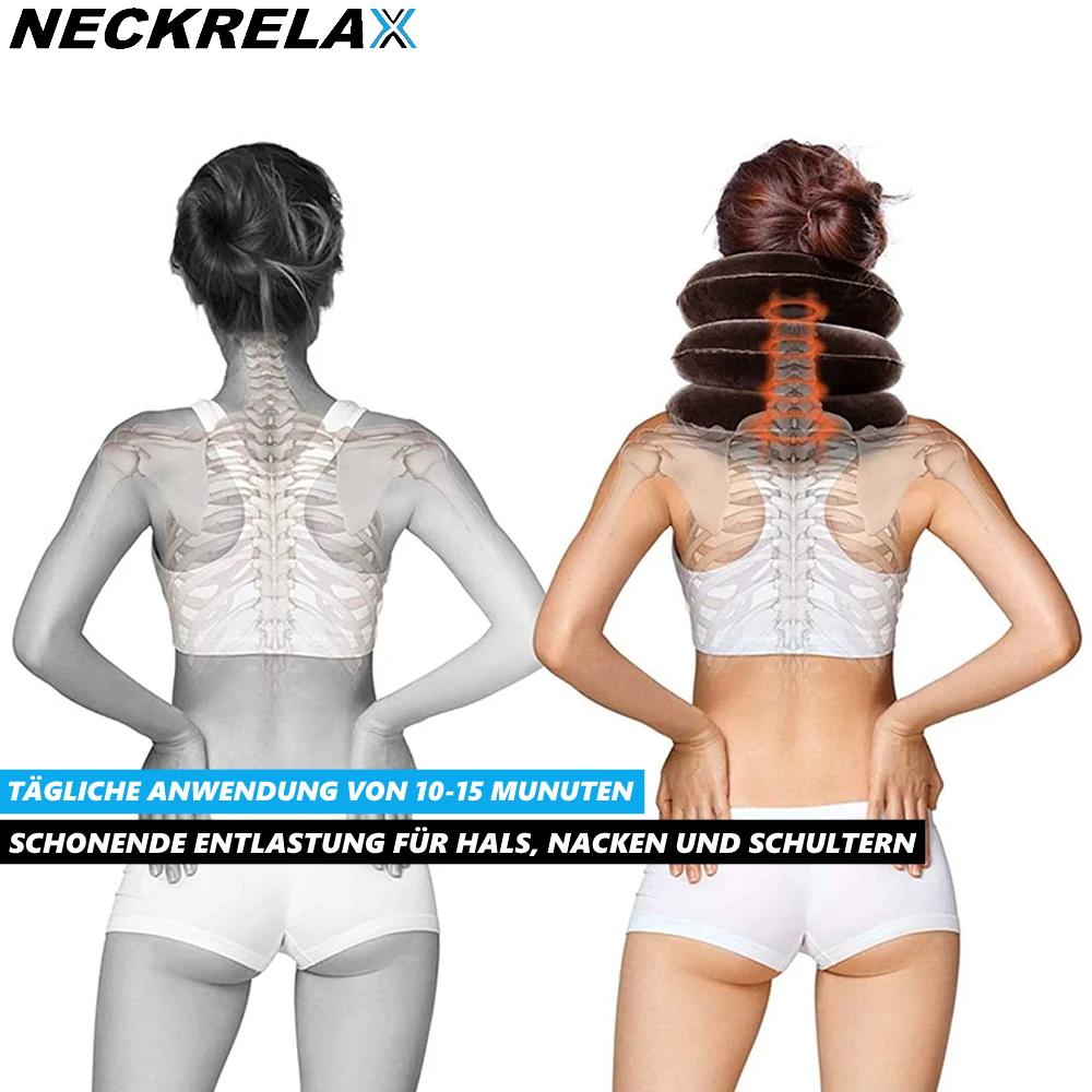 NECKRELAX Nackenkissen aufblasbar Nackenhörnchen Nackenrolle Nackenstrecker
