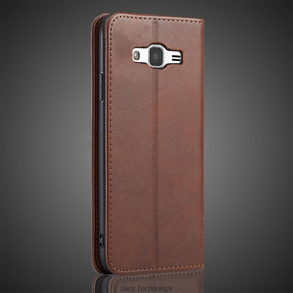 Magnetic Attraction Leather Case for Samsung Galaxy J3 2016 / Galaxy J3 Holster Flip Cover Case Wallet Phone Bags Fundas Coque