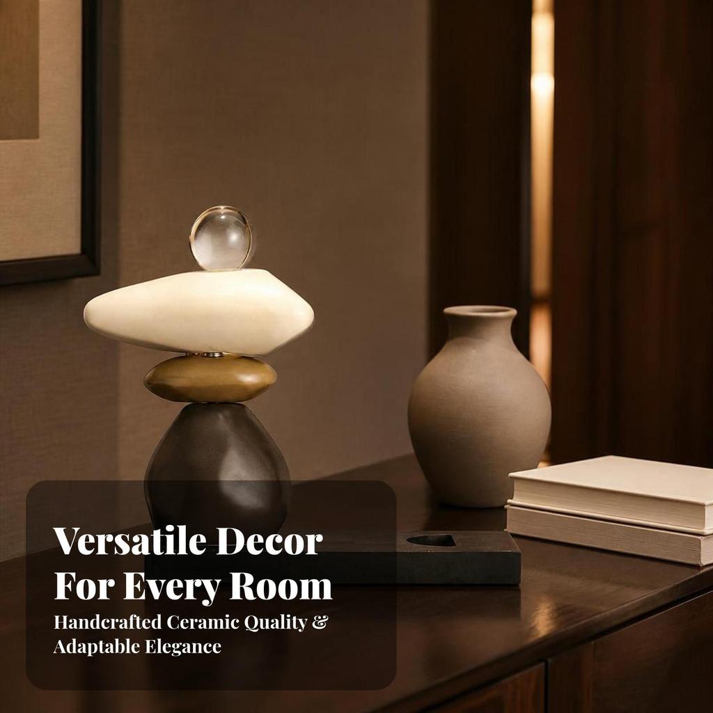 Ceramic Sculpture Modern Tabletop Ornament Minimalist for Home Office, Entryway