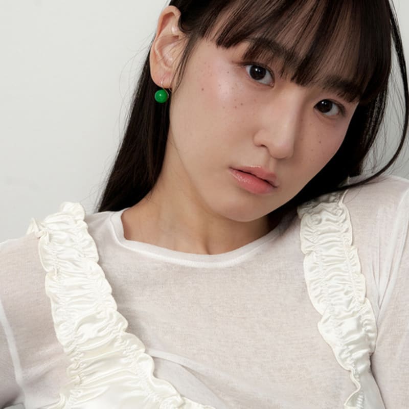 geegee [silver925] jade hook earring