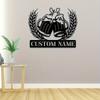 Metal Sign Beer Cup Silhouette Custom Surname Decoration Indoor Outdoor Home Wall Art