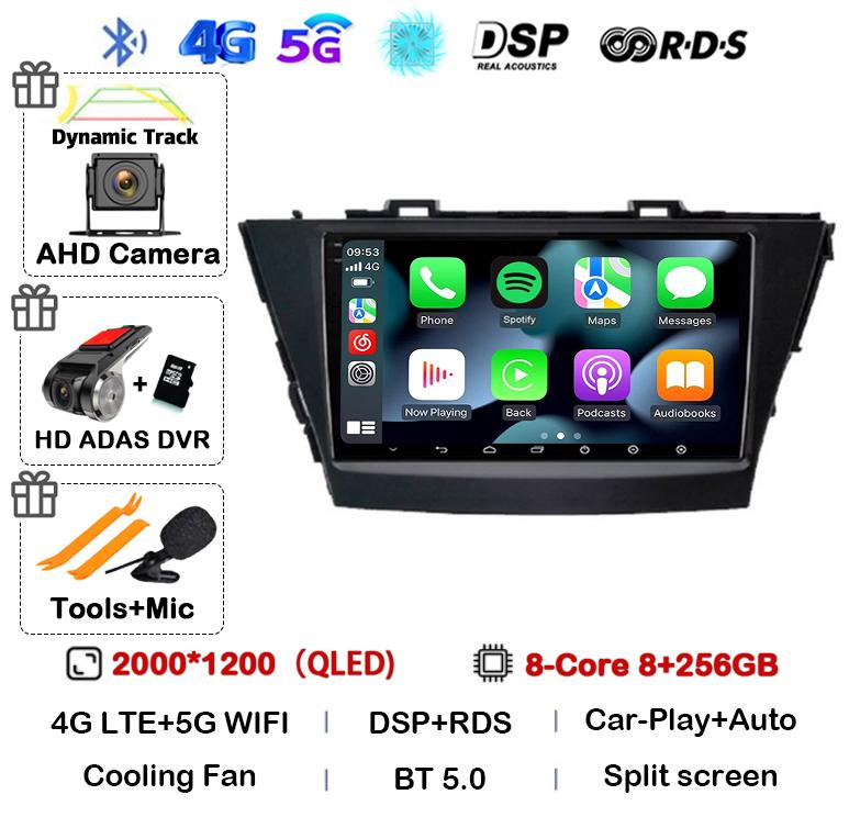 Android 14 Carplay For Toyota Prius Plus V Alpha 2012 2013 2014 2015 2016 2017 LHD/RHD Car Radio Multimedia Player Stereo GPS BT