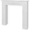 Fireplace Mantel Decorative Frame Surround for Electric Fireplace 101 X 19 X 100 Cm White Wood