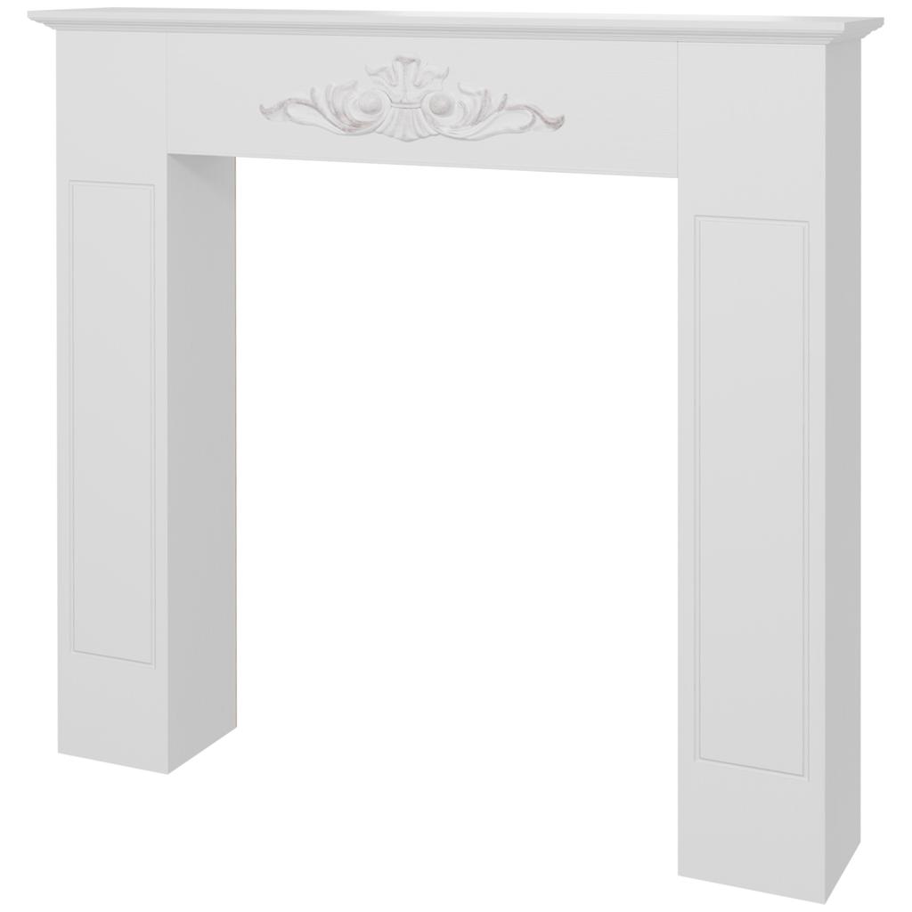 Fireplace Mantel Decorative Frame Surround for Electric Fireplace 101 X 19 X 100 Cm White Wood