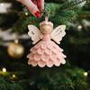 Ornement d'Ange Fait Main Décorations Réutilisables Jouet Poupée Ange au Crochet Décorations pour Arbre de Noël Anniversaire Fête Cadeau pour Fille