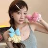 Fluffy Big Bow Satin Scrunchie Soft Fabric Lovely Colors For Hair Styling Skincare