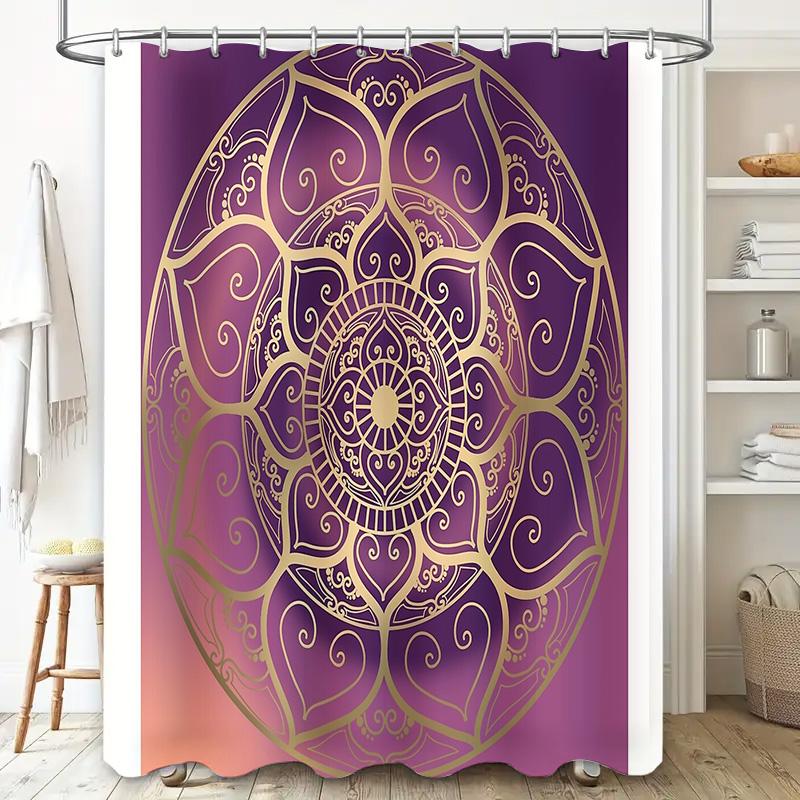 Boho Duschvorhang Mandala Wandteppich Hippie Wandbehang Floral Badezimmerdekor Ästhetischer Raumteiler Naturinspirierte Kunst Friedlich