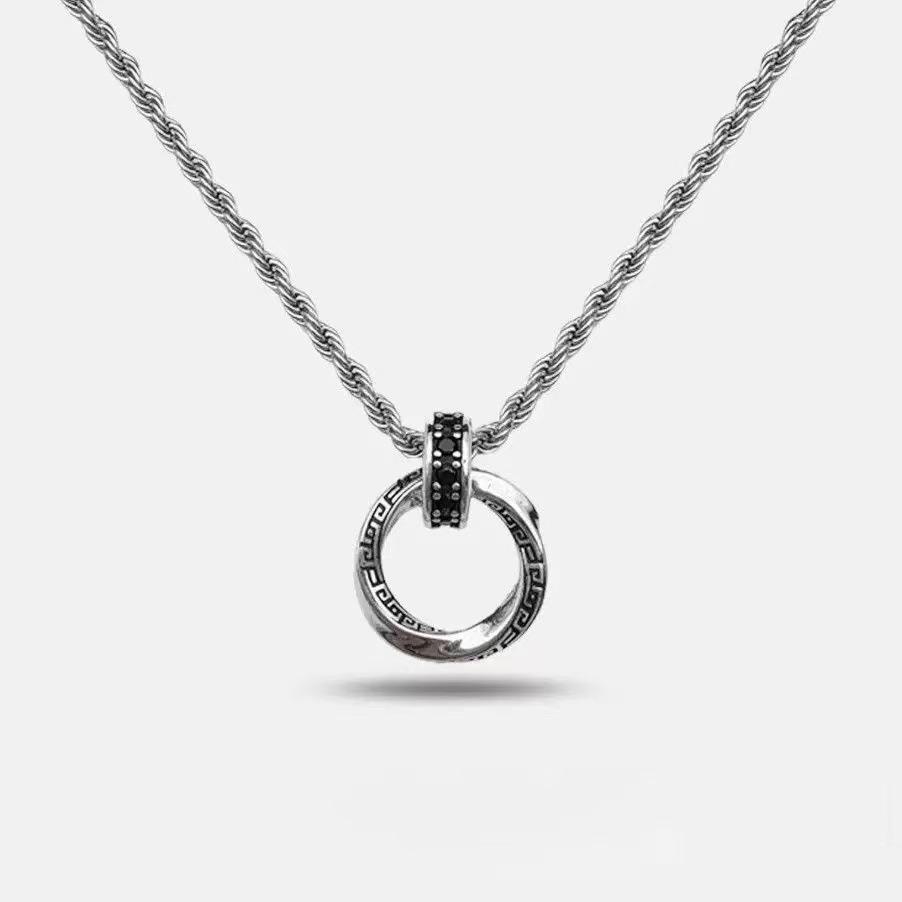 Men's Retro Mobius Strip Necklace – Trendy Hip Hop Unisex Pendant