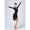 Conjunto de Danza Latina para Mujer, Vestido de Flecos, Vestido de Flecos con Top de Malla Transparente, Disfraz de Escenario para Competición de Baile para Adultos