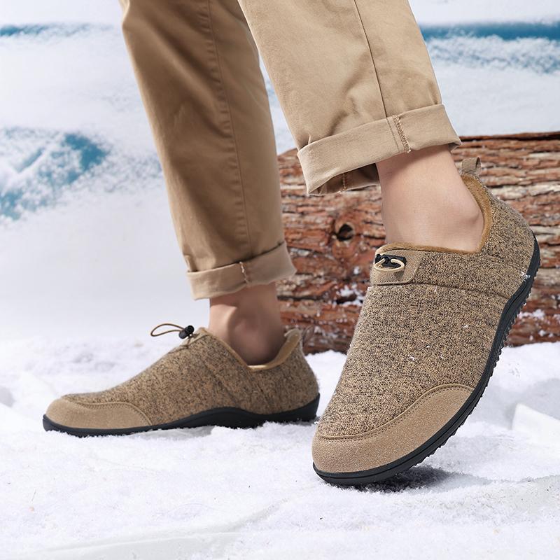 Couple's Winter Cotton Shoes Plush Warm Indoor Walking Shoes Elastic Flats Winter Warm Casual Shoes Anti-slip Soft Sole