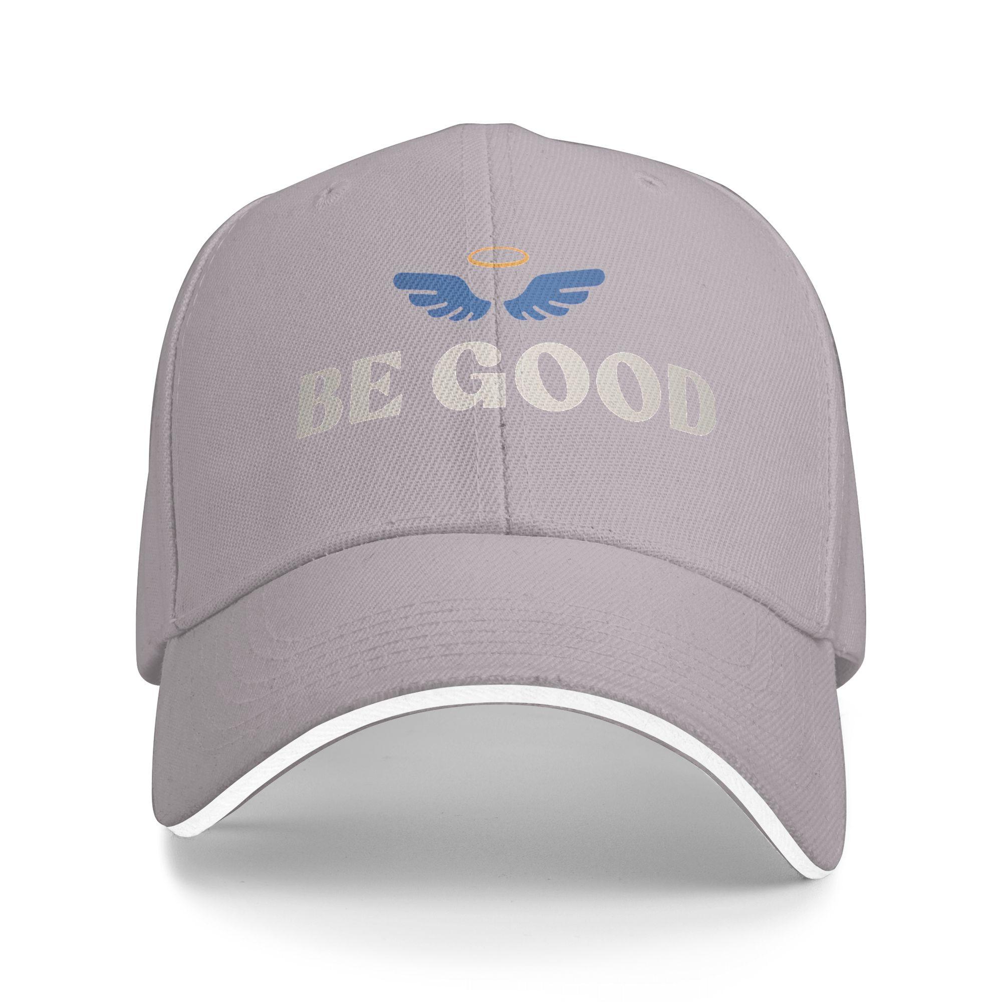 

Summer Casual Baseball Cap Be Good Logo Running Hippie Hip Hop Hats For Unisex Men Breathable DIY Print Snapback Cap As Picture серый