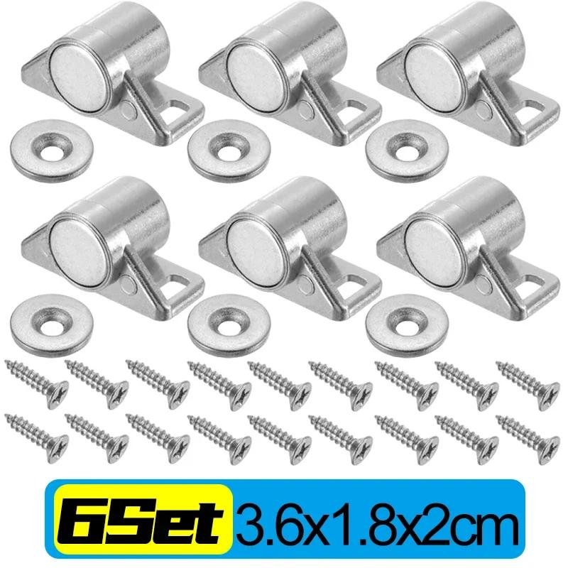 12-1Sets Magnet Cabinet Door Catch Powerful Alloy Cupboard Wardrobe Drawer Magnetic Latches Closer Door Stops Furniture Hardware