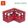 169Pcs/lot 3633W/15207W 1 X 2 X 2/3 Corner Textured Railing Building Blocks Moc Color Accessories Compatible with Bricks