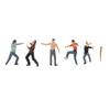 1:64 Mini People Figurines Model Outdoor Attack Against Bad Guys Scene Architectural Plastic