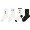 Balabala Girls' Mid-Calf Cotton Socks (4-Pack)