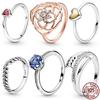 New 100 %925 Sterling Silver Rings Wholesale Popular Flower Lucky Rings For Women Jewelry Making