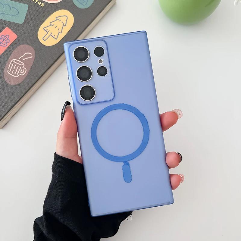 Matte Translucent Frosted For Magnetic Magsafe Case For Samsung Galaxy S23 S24 Plus S24 Ultra Wireless Charging Ultra Thin Cover