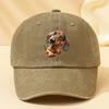 Adorable Dachshund Print Baseball Cap  Washed Vintage Style Adjustable Fit Soft  Comfortable Perfect for Casual Wear Outdo