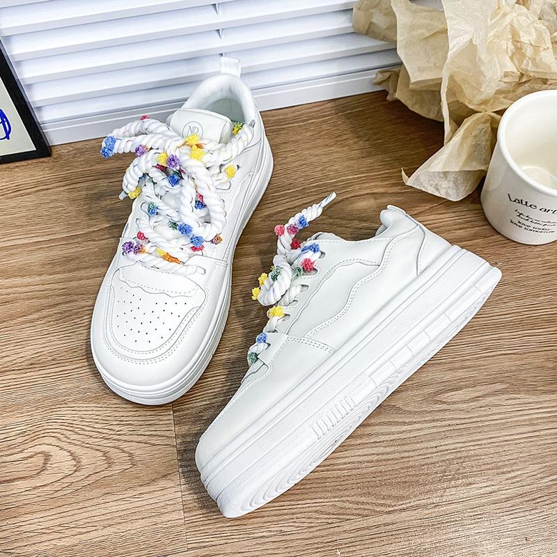 Ankola shoes dopamine cute girl trend casual versatile bread shoes white shoes board shoes