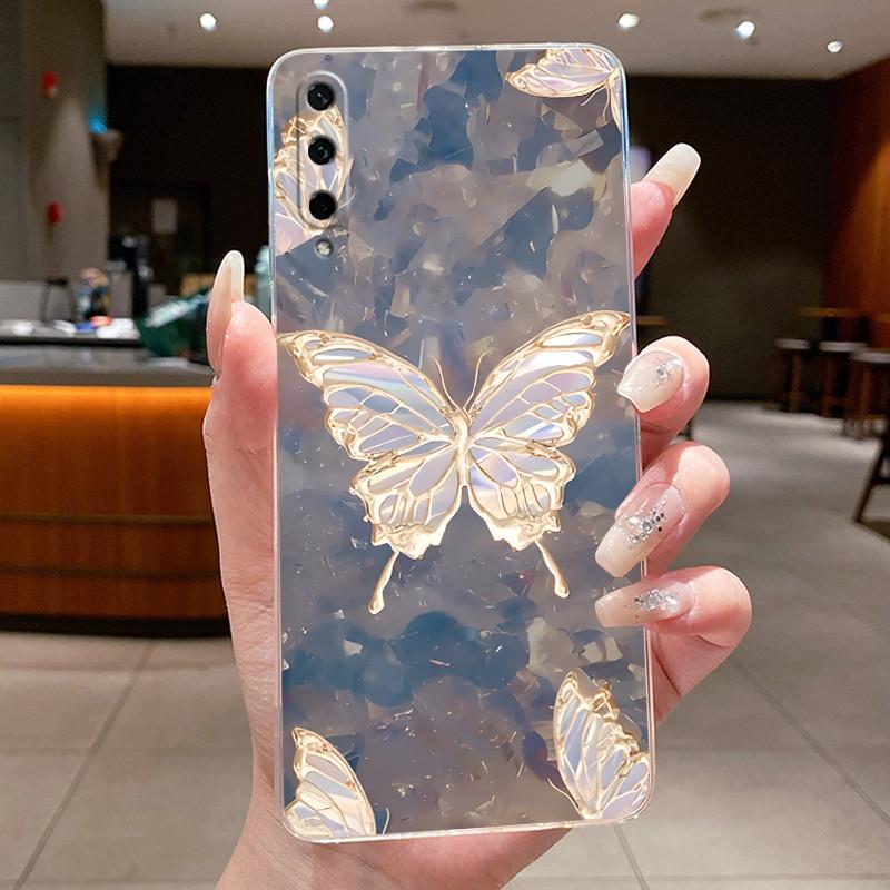 For Honor Play 3 ASK-AL00x Casing Clear Luxury Fashion Butterfly Flowers Soft TPU Silicone Cover Bumper Honor Play3 Phone Case