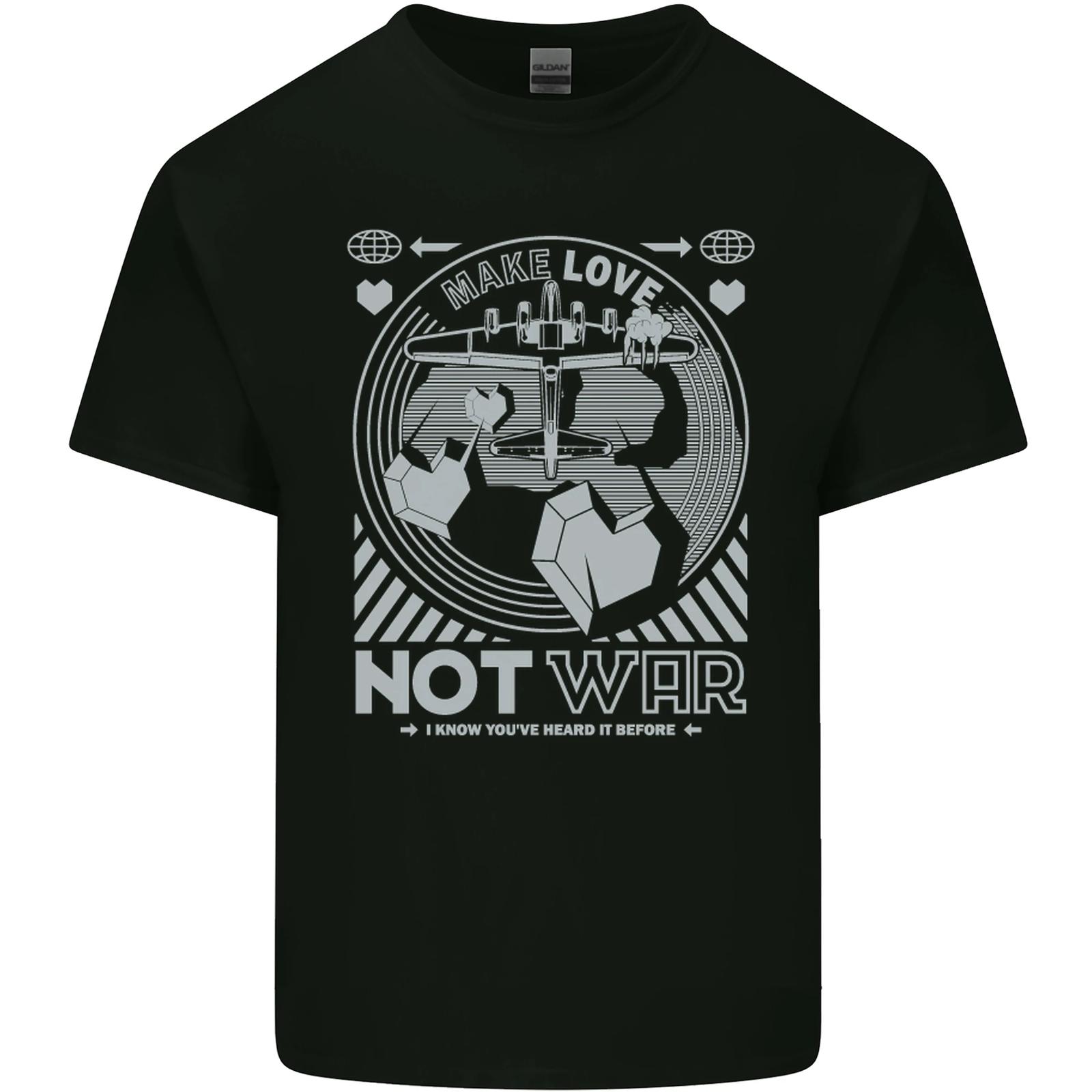 Make Love Not War World Peace Anti Mens Cotton T-Shirt Tee Top S