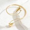 Spiral Twisted Open Cuff Armlet Geometric Water Drop Bangle  Jewelry Accessories