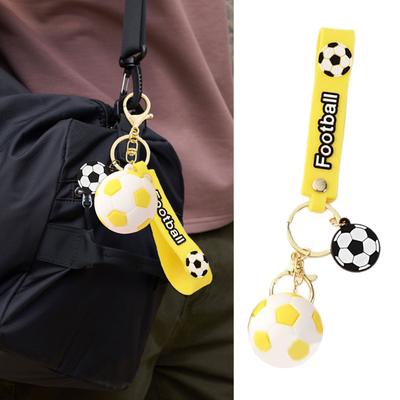 Large Realistic Soccer Ball Keychain Soft Rubber Charm Bag Hanging Decoration For Sports Fans Couples Gift