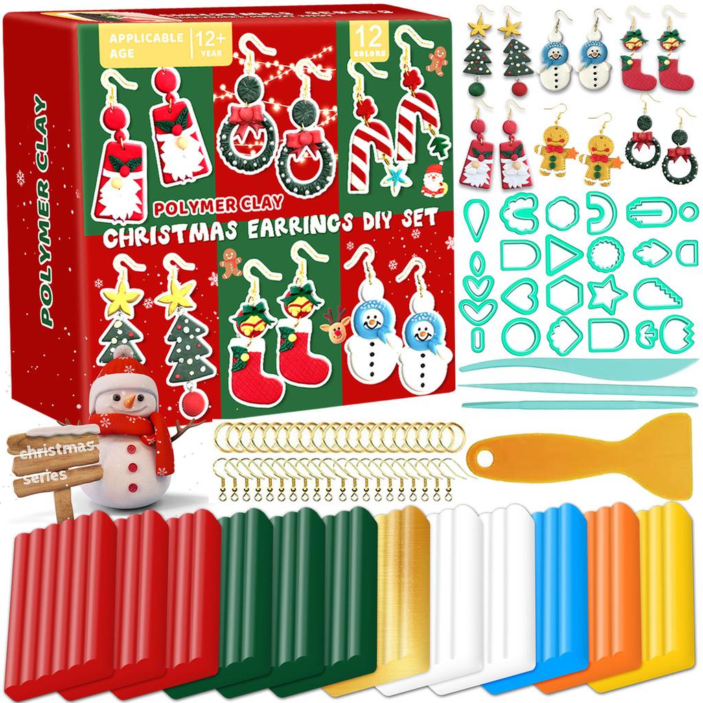 Kit de Fabricación de Pendientes de Arcilla Polimérica DIY Arcilla de Modelar con Herramientas de Escultura Horneable al Horno o Secado al Aire Manualidades Artísticas Para Adolescentes Adultos