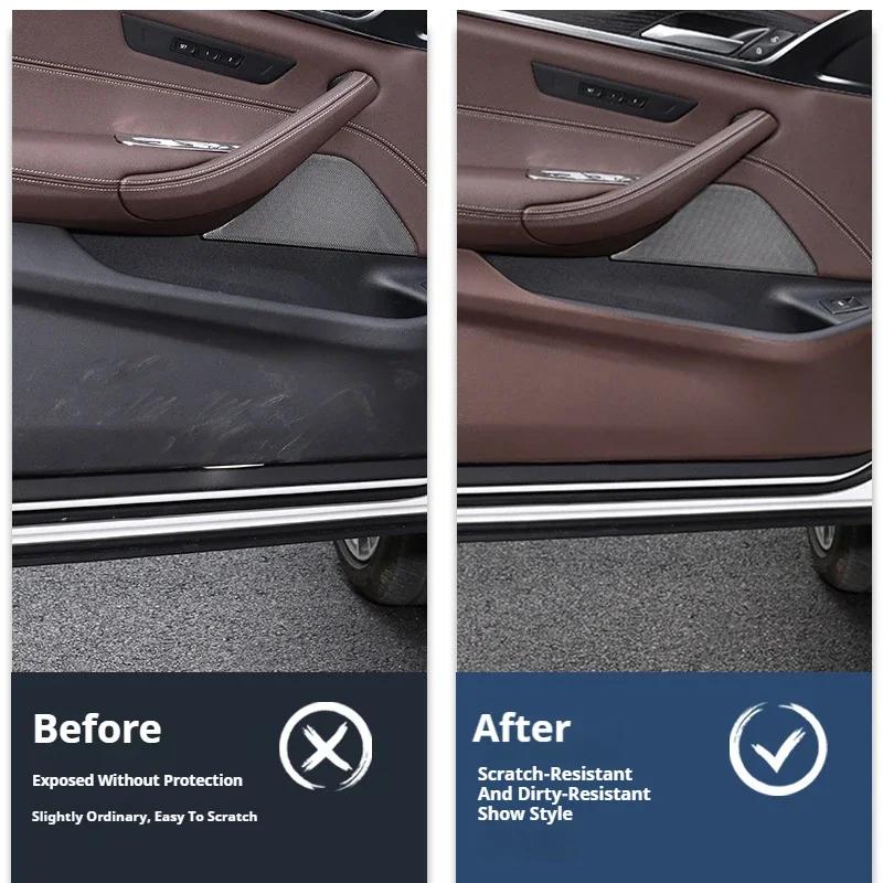 For Xpeng P7 2022 2023 2024 4Pcs Car Door Anti Kick Protection Pad Panel Alcan Tara Suede Auto Doors Anti-Dirty Cover Sticker
