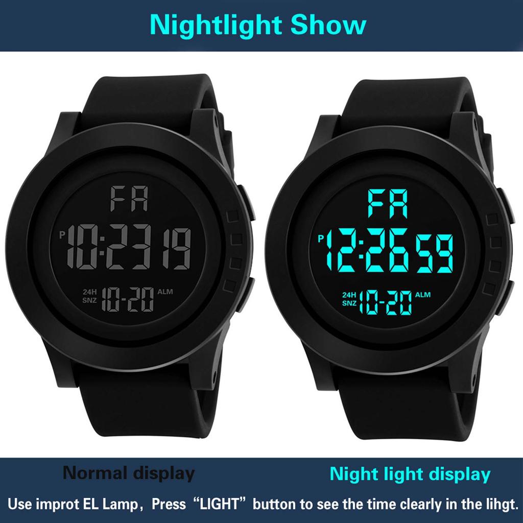 Mens LED Digital Display Watch Date Sport Women Outdoor Electronic Watch