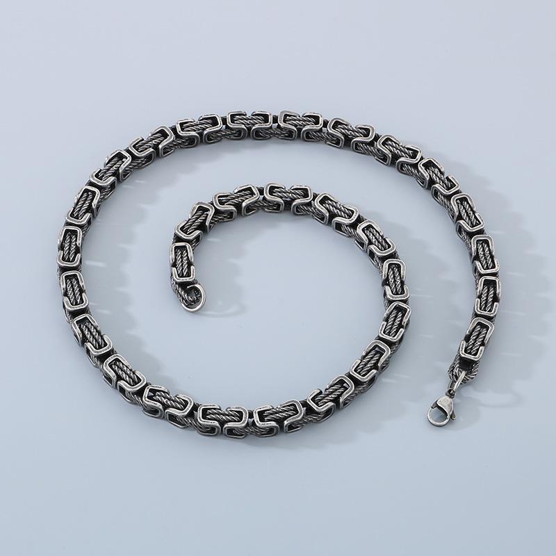 Hip Hop Special Byzantine Chain Necklace for Men Women 8MM Thick Imperial Chain Stainless Steel Jewelry Chunky Trendy Accessory