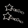 10pcs New Zinc Alloy Star Keyring Pendant Hollow Design DIY Crafts Key Chain Key Ring Hanging Buckle Multi-purpose Lobster Clasp