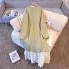 A New Winter Plus-size Women's Dress with Added Fleece and Thickened Faux Faux Two-piece Patchwork Design