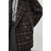 Women's Retro French Lapel Plaid Wool Blend Coat