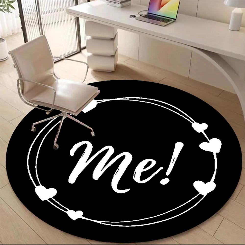 1PC Me Heart Office Round Area Rug, Mat Suitable ForOffice, Under Office Chairs Bedroom Living Room Home Decor, Room Deco