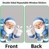 2/4Sheets Christmas Window Clings Decorations Cute Funny Double-Sided Static Stickers,with Blue Frozen Winter Pattern Wallpapers