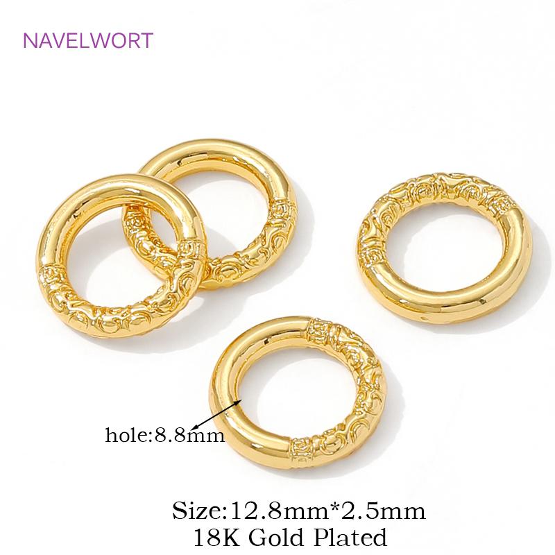 

5/10pcs/lot 18K Gold Plated Round Circle Closed Rings Connectors,Brass Connector Rings For Jewelry,DIY Bracelet Making Supplies 5 pieces
