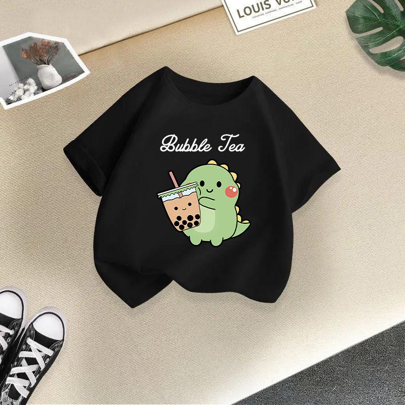 Kid T Shirt 2-13Y Fashion Printed T-shirt Round-neck Short-sleeve T-shirt Kids 100% Cotton Clothes