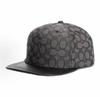 Coach Casquette de Baseball à Visière Plate Jacquard, Monogramme C Ton sur Ton Kaki Visière en Cuir Noir Structurée Street Skate Protection UV Casquette à Fermeture
