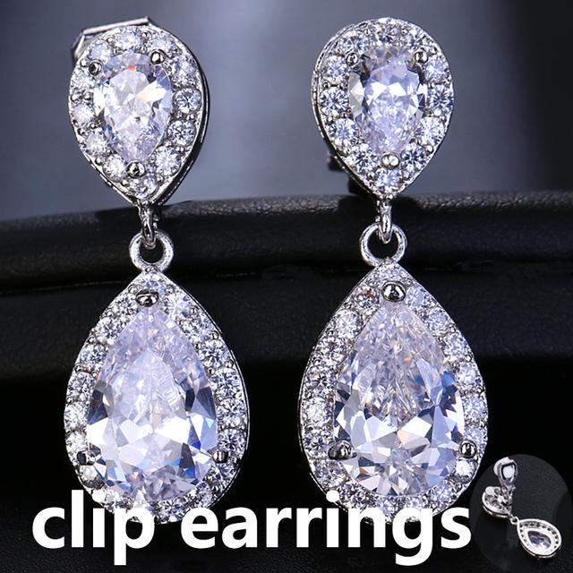 Charm White /Rose /Yellow Gold Color Drop Water Long Earrings Clear Crystal Nail Drop Earings Women Dazzling Wedding Gift Ae331