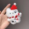 Cute Cartoon Christmas Plush Puppy Doll Pendant Keychain Creative Backpack Hangings Decoration Accessories Car Keychain Gifts