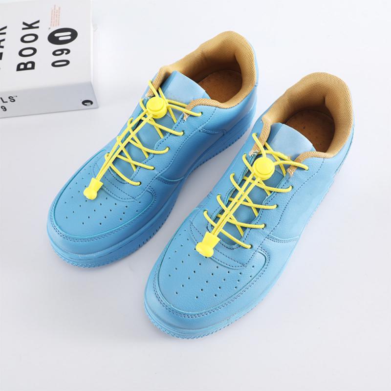 2/3/4SETS Shoe String Elastic Tie-free Sneakers With Elastic Laces Button Elastic Shoelace Laceless Flat Shoes Shoestring