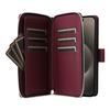 R20 For iPhone 15 Pro Max Case Zipper Pocket PU Leather Cover with 9 Card Slots