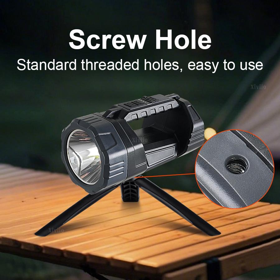 Spotlight Rechargeable Solar/USB Charging High Power LED Flashlight Tactical Super Bright Outdoor Waterproof Lantern