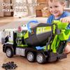 Kids Mixer Truck Toy with Light Sound Opening Door Movable Joints Engineering Vehicle