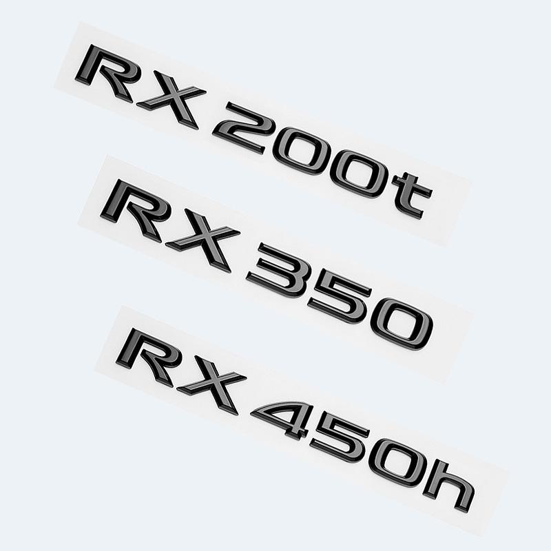 3D glänzend schwarze Buchstaben RX200t RX270 RX300 RX350 RX450h RX450hL HYBRID Emblem für LEXUS Auto Fender Trunk Rear Logo