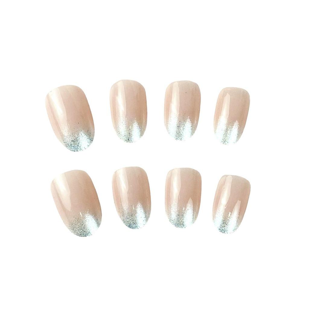 Gradient Pink Press-On Oval Nails - Removable, Wearable, and Chic