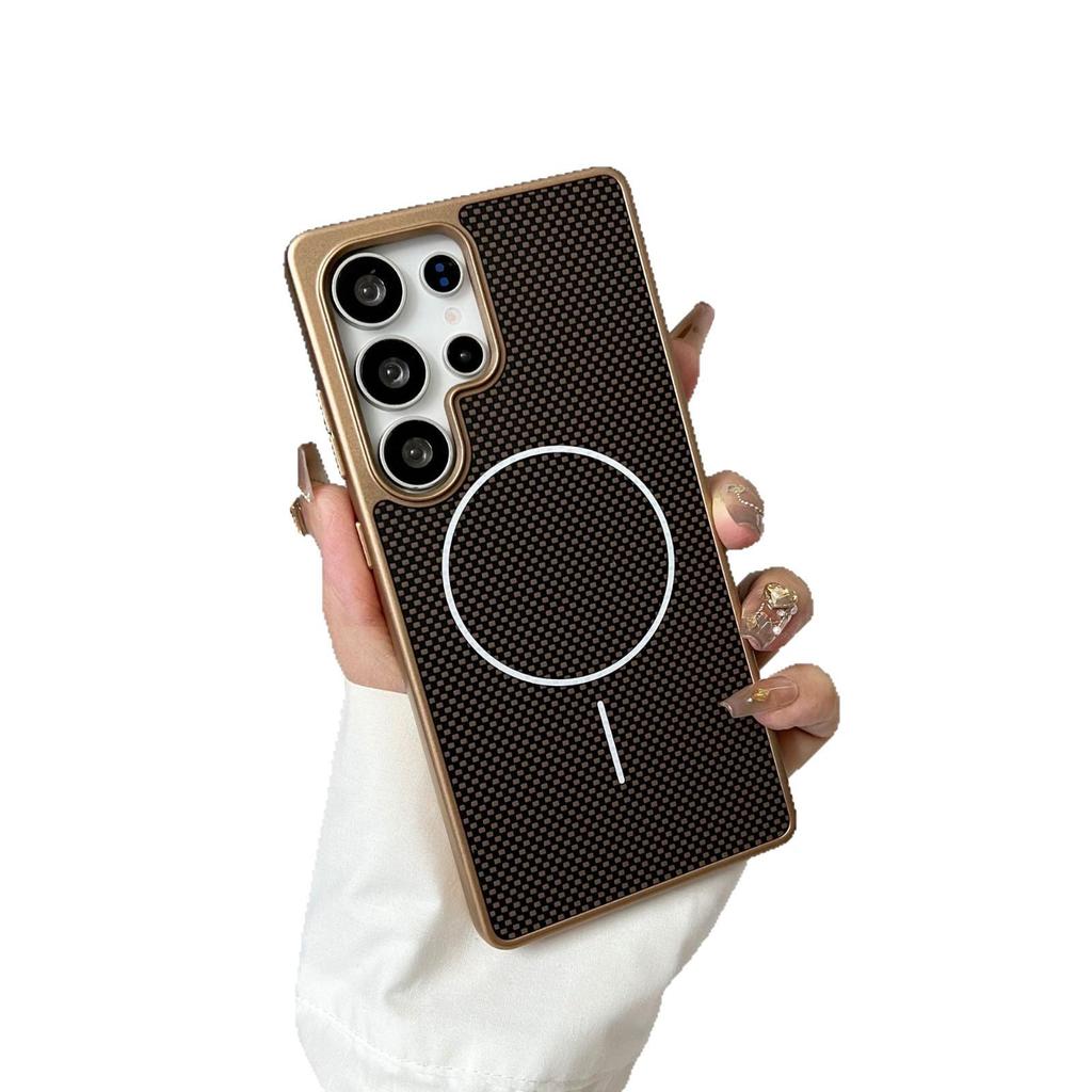 Samsung S25Ultra Case: Slim, Magnetic, Kevlar Carbon Fiber Texture, Anti-Drop, for S24Fe/S23.