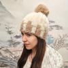 1Pc Plush Hat Winter Ear Protection Cold Protection Single Ball Cycling Color Blocked Polyester Imitation Fox Fur